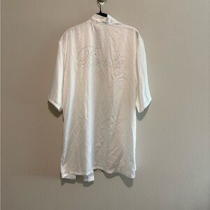 Bride white robe with rhinestone bride on back